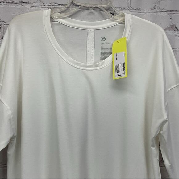 All in Motion Pullover Top Women's Size XXL White Athleisure Thumb Hole Relaxed - Picture 7 of 10